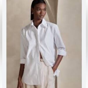 NWT Banana Republic Classic Oversized Button Down Shirt Sz XS